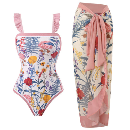 Raw Hem One-Piece Swimsuit