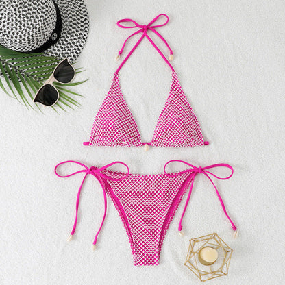Slit Mesh One-Piece Swimsuit