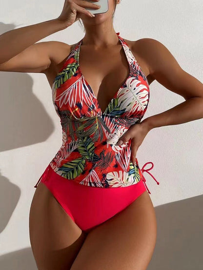 Slit Triangle Bikini Set