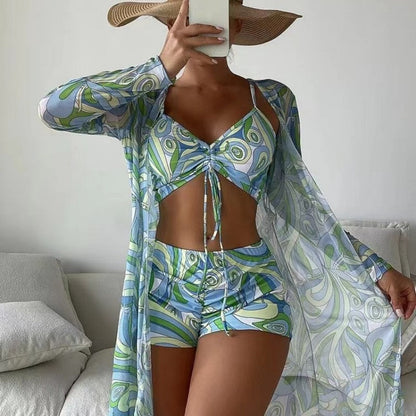 Triple Slit Bikini Set