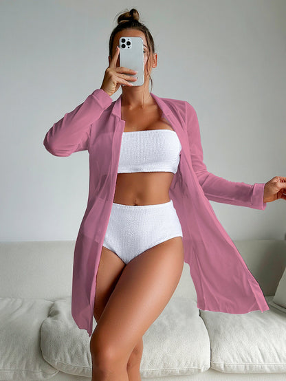 Slit Solid Bikini Set