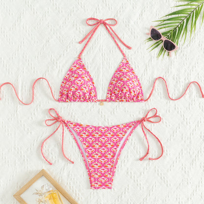 Print Triangle Bikini Set