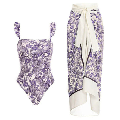 Raw Hem One-Piece Swimsuit