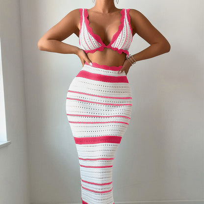 Striped Texture Bikini Set