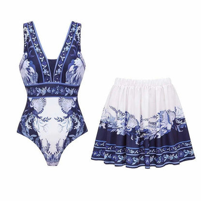 Print Halterneck One-Piece Swimsuit
