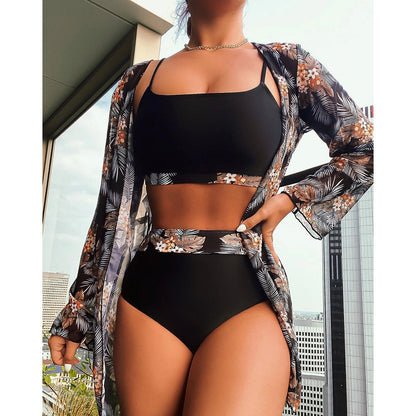 Triple Slit One-Piece Swimsuit