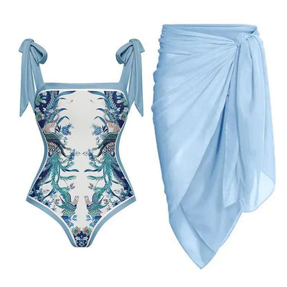 Two-Way Print One-Piece Swimsuit