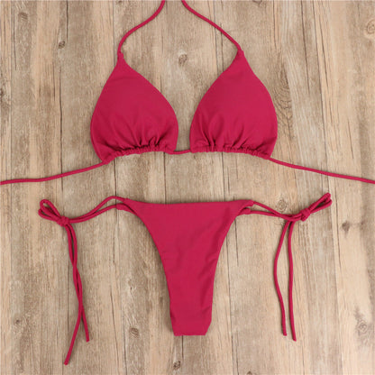 Slip Halter Bikini Set