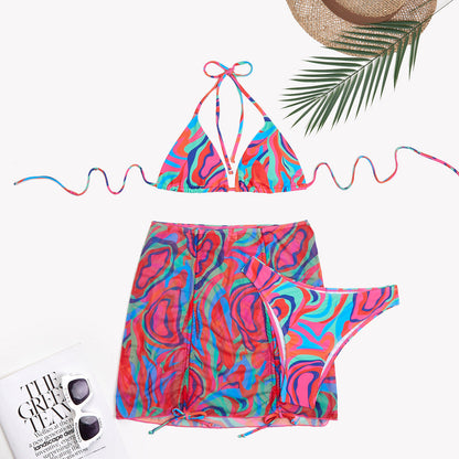 Triple Slit Bikini Set