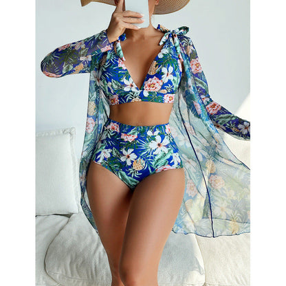 Slit Long One-Piece Swimsuit