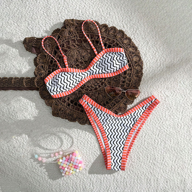 Print Strap Bikini Set