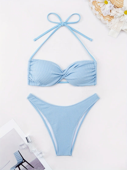 Tight Halter Bikini Set