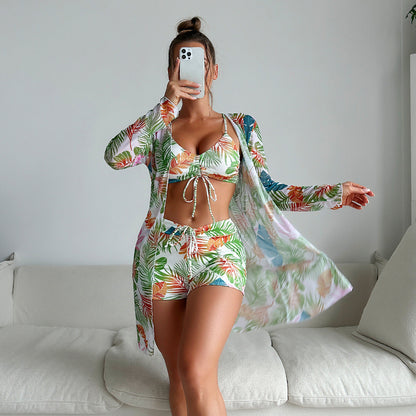 Slit Three-Way One-Piece Swimsuit
