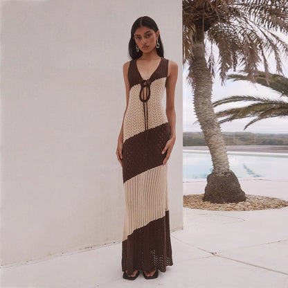 Striped Knit One-Piece Swimsuit