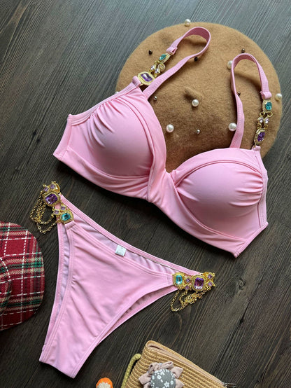 Ruched Underwire Bikini Set