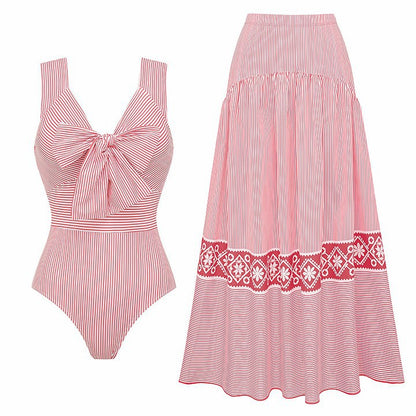 Stripe Bow Cover-Up