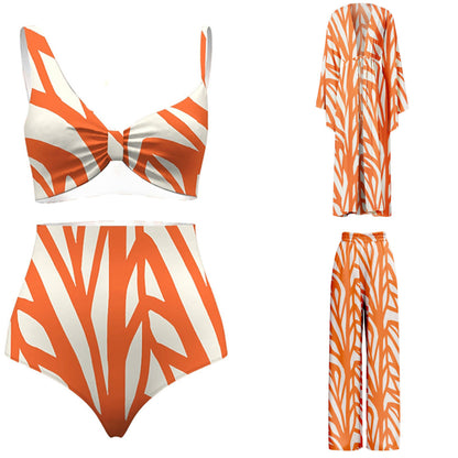 Triple Slit One-Piece Swimsuit