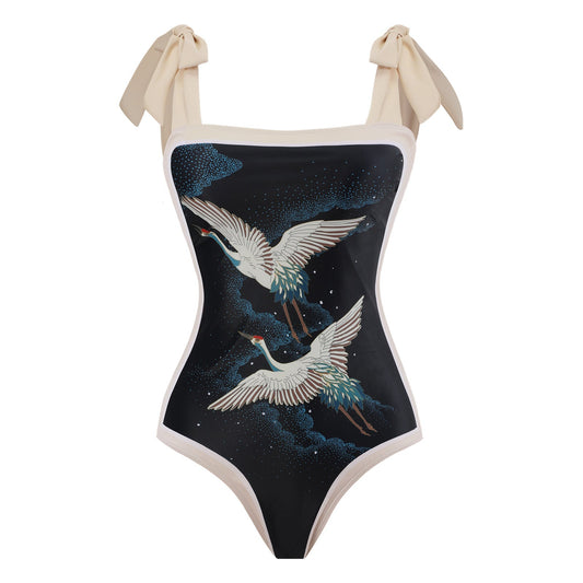 Retro Modest One-Piece Swimsuit