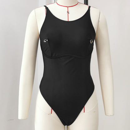 Solid One-Piece Swimsuit