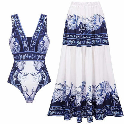 Print Halterneck One-Piece Swimsuit
