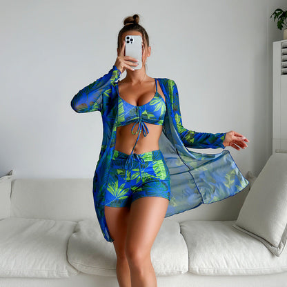 Slit Three-Way One-Piece Swimsuit