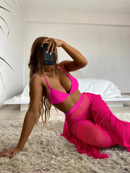 Triple Slit Bikini Set