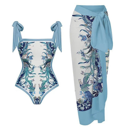 Two-Way Print One-Piece Swimsuit
