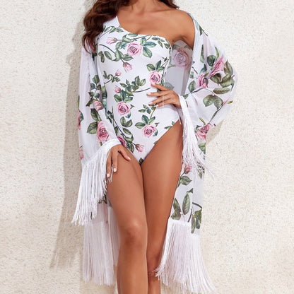 Print Two-Piece One-Piece Swimsuit
