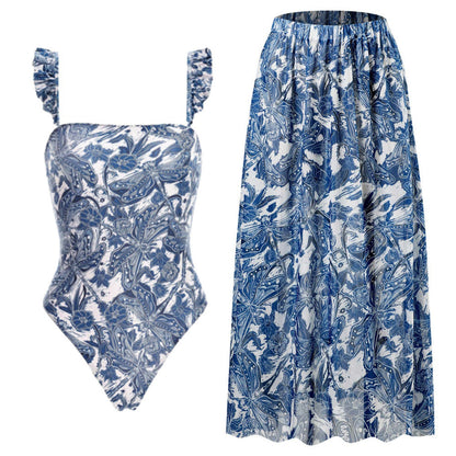 Raw Hem One-Piece Swimsuit
