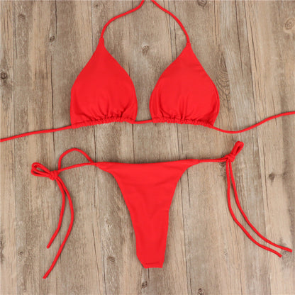 Slip Halter Bikini Set