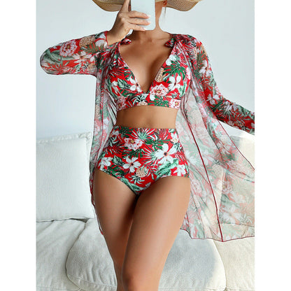Slit Long One-Piece Swimsuit