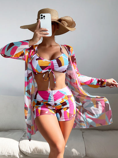 Triple Slit One-Piece Swimsuit