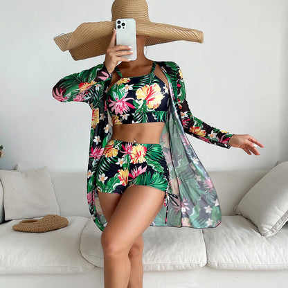Slit Three-Way One-Piece Swimsuit