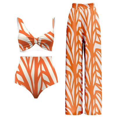 Triple Slit One-Piece Swimsuit
