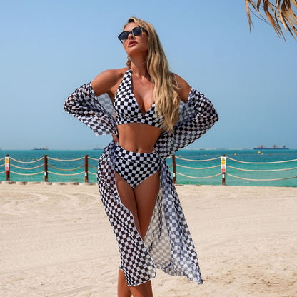 Slit Three-Way One-Piece Swimsuit