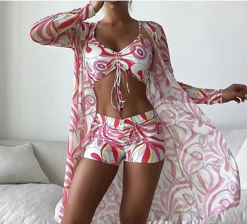 Triple Slit Bikini Set