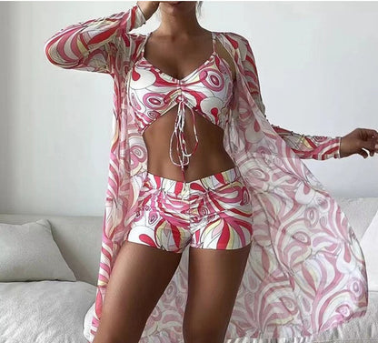 Triple Slit Bikini Set