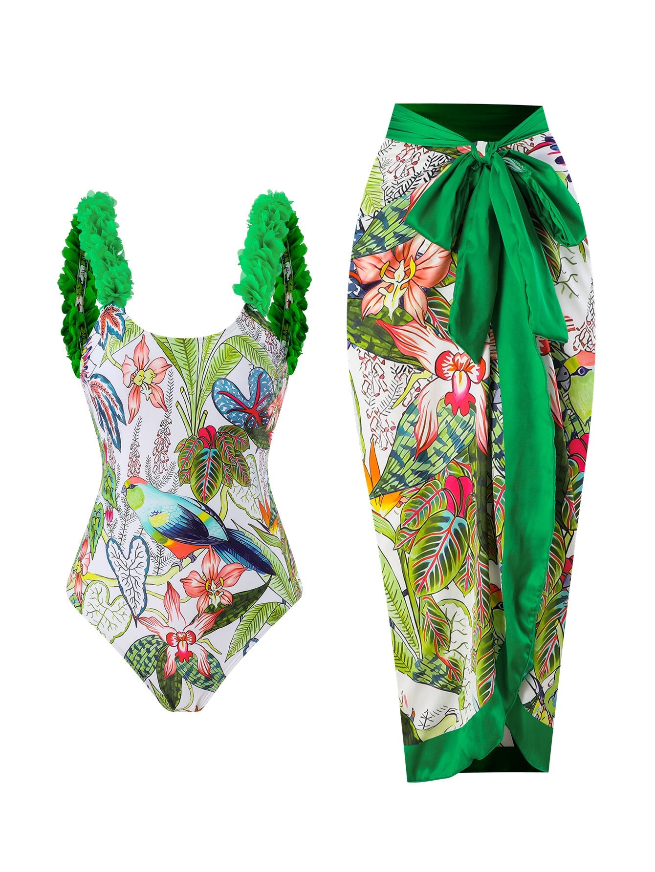 Print Skirted One-Piece Swimsuit