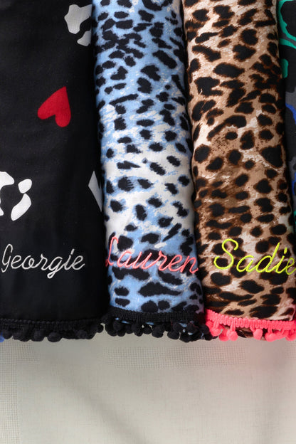 Khaki with Pink and Black Shadow Leopard Charity Super Scarf