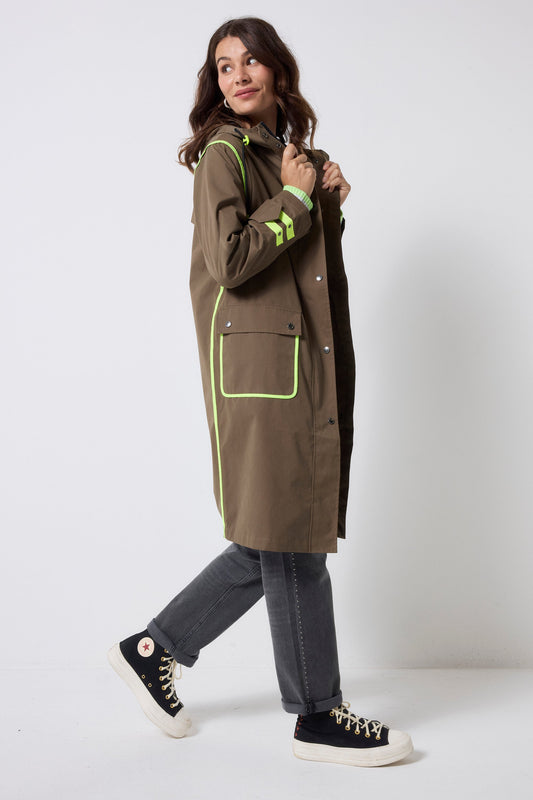 Khaki Longer Length Raincoat