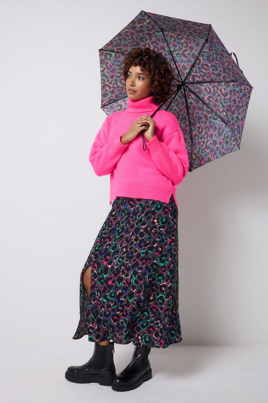 Grey with Rainbow Shadow Leopard Umbrella