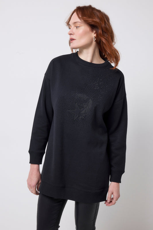 Black Embellished Shooting Star Tunic