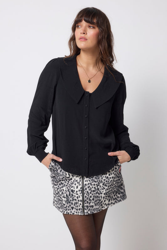 Black Collared Blouse