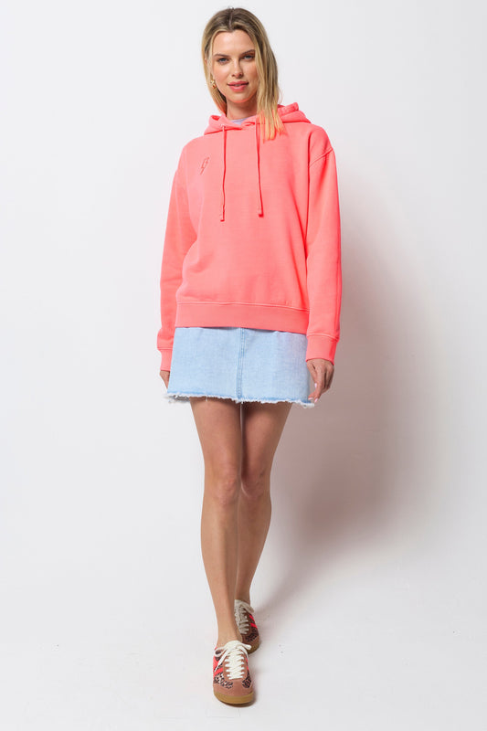 Neon Coral Washed Ultimate Hoodie