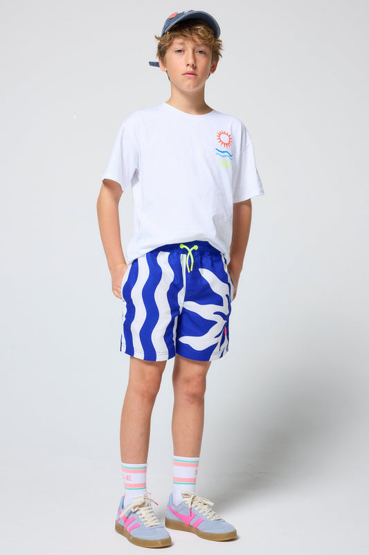Kids White Sun Graphic T-Shirt