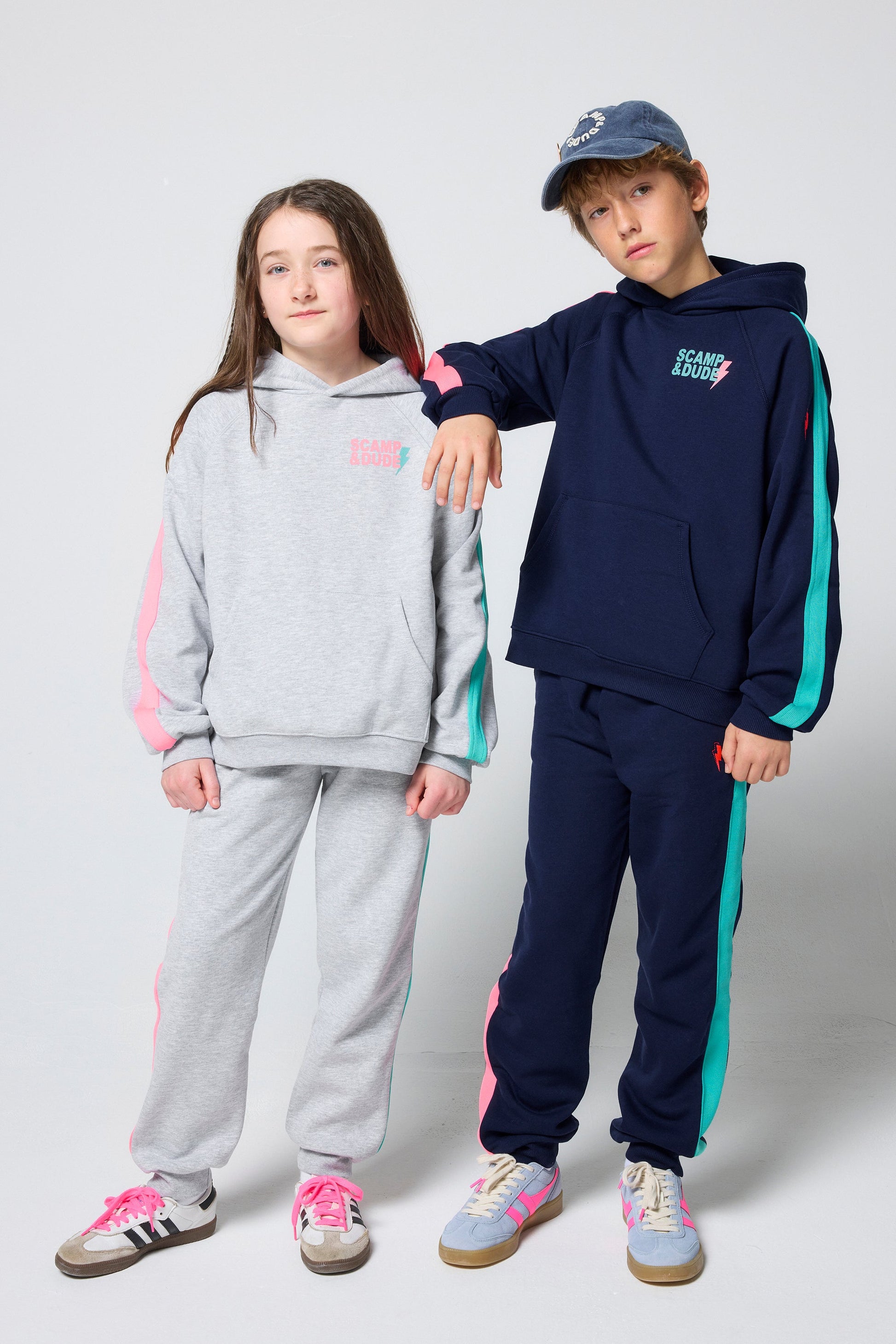 Kids Navy Colourblock Hoodie