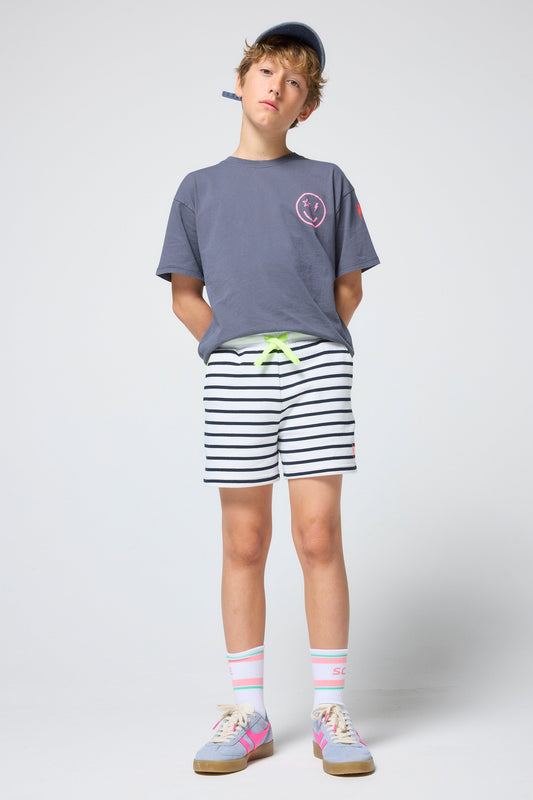Kids Navy Stripe Colourblock Shorts