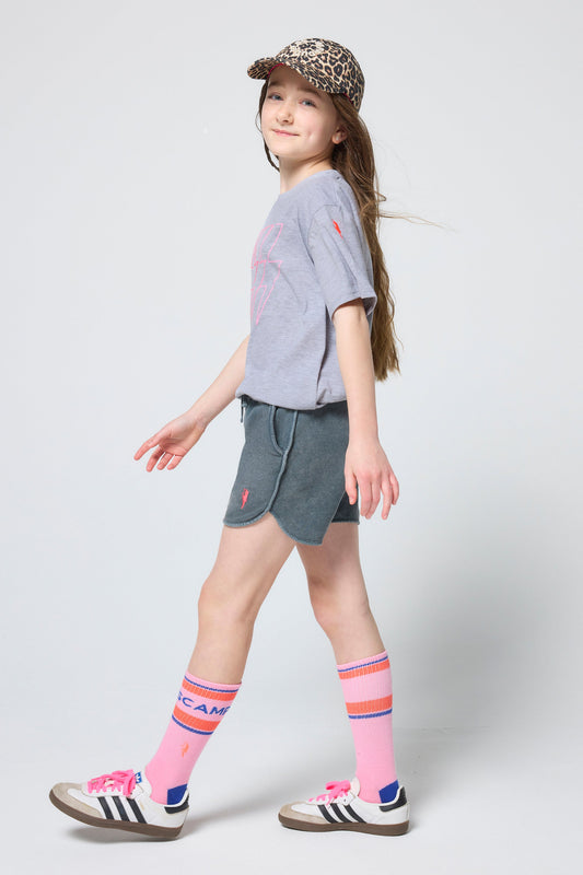 Kids Washed Black Shorts