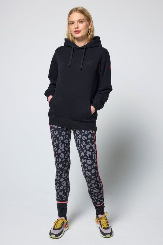 Black Multi Bolt Longline Hoodie