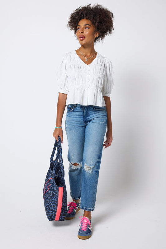 COMING SOON: White Puff Sleeve Smocked Blouse